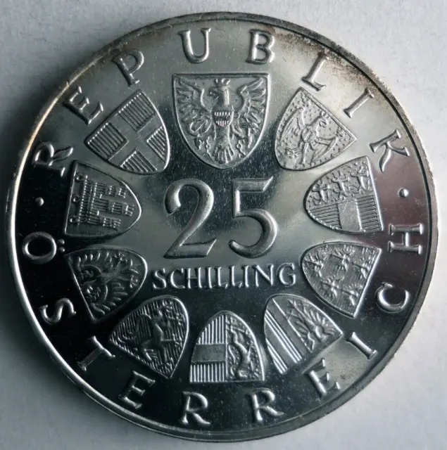 1964 AUSTRIA 25 SCHILLING - AU/UNC - PROOF Vintage Silver Coin - Lot #N28