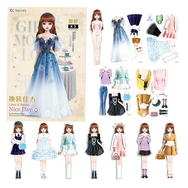 Magnetic Dress up Dolls Pretend and Play Travel Playset Toy Portable