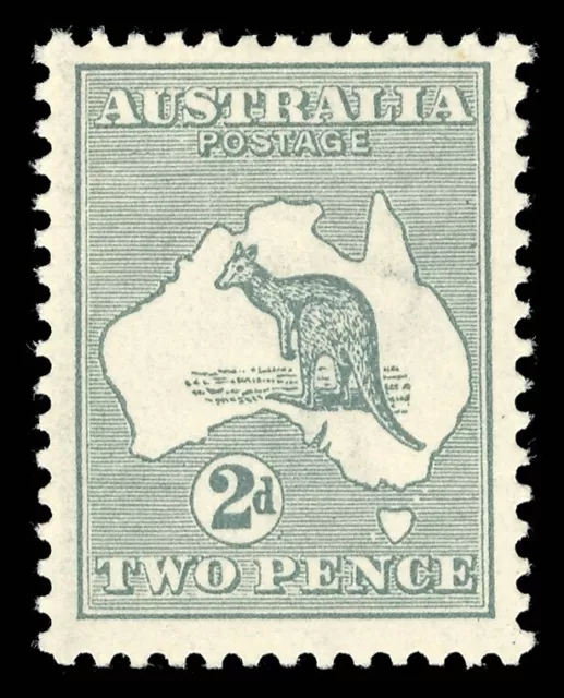 Australia 1915 "Roo" 2d grey Watermark 12 MLH. SG 24. Sc 38.