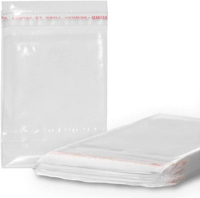 200 pezzi 6 x 10 cm Buste trasparenti in cellophane con chiusura adesiva 