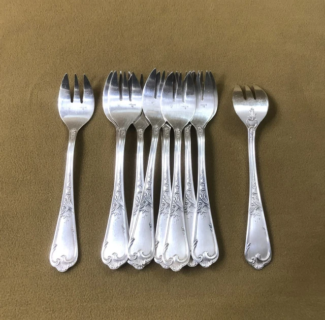Rare 12 fourchettes à huître Métal Argenté ERCUIS - Arts de la table