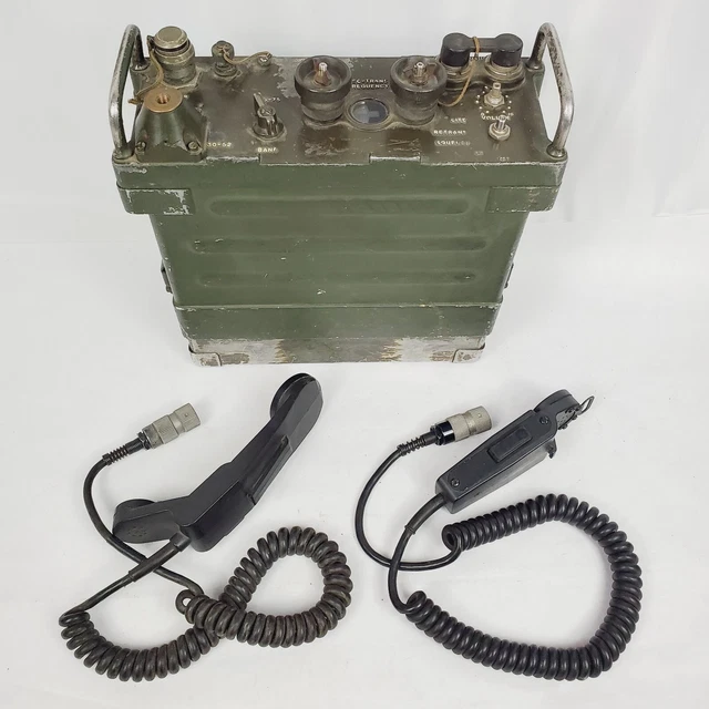 MILITARY RADIO VIETNAM Era RT505/PRC25 Receiver Transmitter & Handset