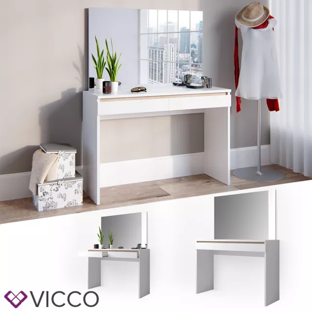 Vicco Table de maquillage Emma table de maquillage commode de coiffeuse blanc