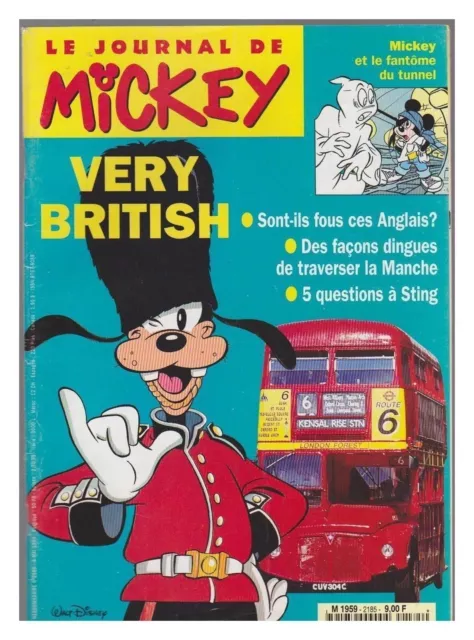 JOURNAL DE MICKEY 2185   BE+  avec  fiches avec mini livre jeux