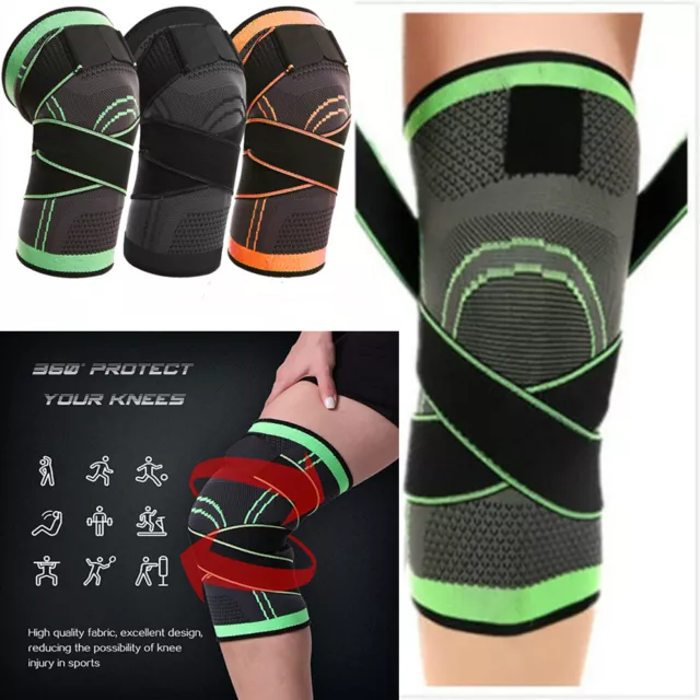 3D Knee Sleeve Compression Brace Support For Sport Joint Pain Arthritis Relief