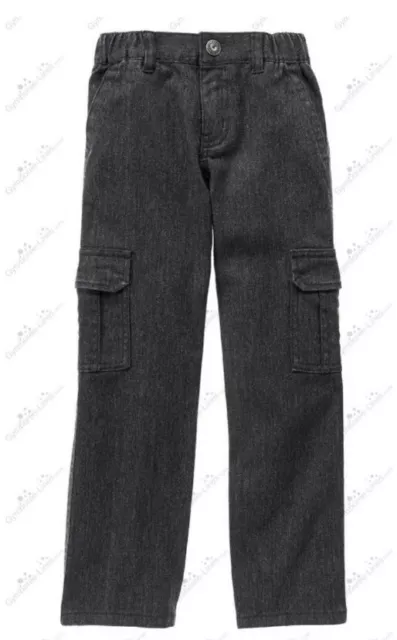 Gymboree Boys 10 "Woodland Party" Charcoal Herringbone Cargo Pants NWT