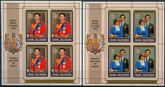 Cook Islands 1982 Royal Baby Birth MNH Sheetlets Set #A90402