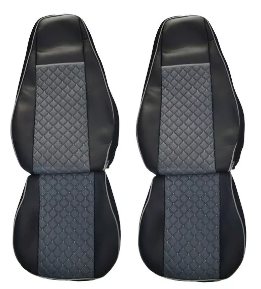 Conjunto De Negro Gris Fundas Asiento Cuero Eco para Renault T 430-500 2015-2021