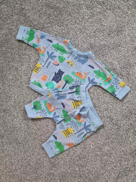 Baby Boys Next Outfit Tracksuit Newborn 1 Month Blue jumper joggers animals y