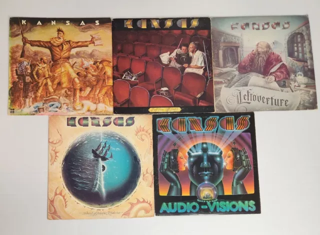 KANSAS Vinyl LP Lot 5 LEFTOVERTURE AUDIO VISIONS TWO FOR THE SHOW POINT OF KNOW