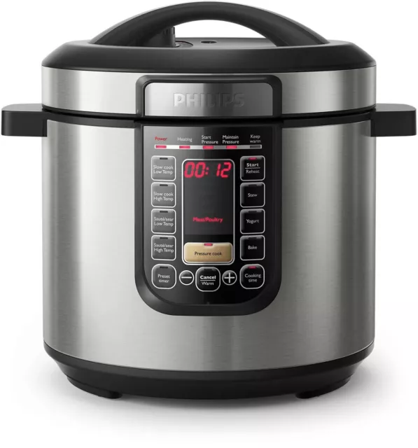 Philips HD2237/72 All in One Kitchen Multi-Cooker 6L Pressure/Slow Cooker 1300W