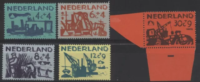 Netherlands 1959 Cultural/Social Fund - Sea Encroachment set(30+9c MNH, rest MM)