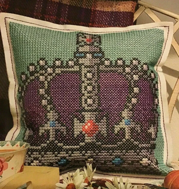 Emma Congdon Crowning Glory Jewelled Crown Cushion Sampler Cross Stitch Chart