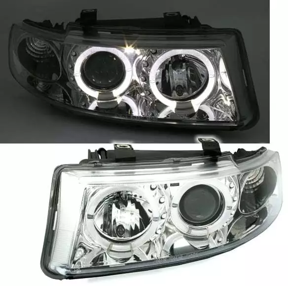 NUEVO Faros para per Seat LEON 1M TOLEDO 99-04 Angel Eyes Cromo SONAR IT LPSE01E