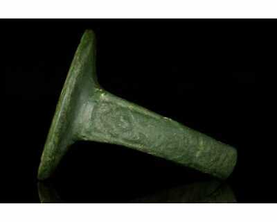 European fine solid bronze ring with ship engraved, ca 1400 -1600 AD 2