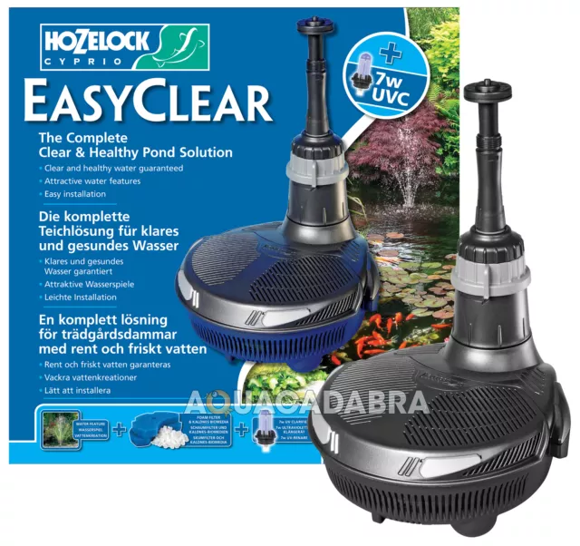 Hozelock Easyclear 4500 Fish Koi Pond All In One Kit Pump Uv Uvc & Filter Media