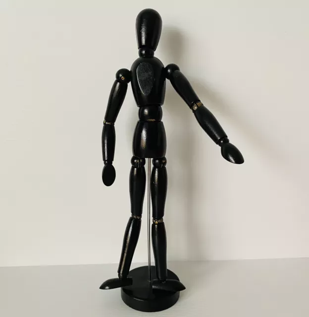 IKEA Vintage Gestalta Wooden Dummy Mannequin Artist's Human Figurine 13" Black