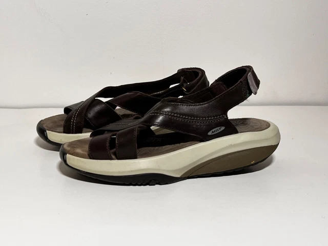 MBT Women's EUC Brown Leather Open Toe Walking Shoe Sandal Comfort Walking sz 8 MBT Women's EUC Brown Leather Open Toe Walking Shoe Sandal Comfort Walking sz 8