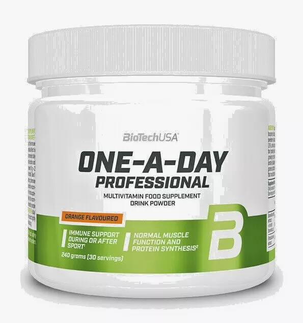 (73,67EUR / KG) BiotechUSA One-a-Day 240g Polvo Multivitamina Yodo Eisen +Bonus