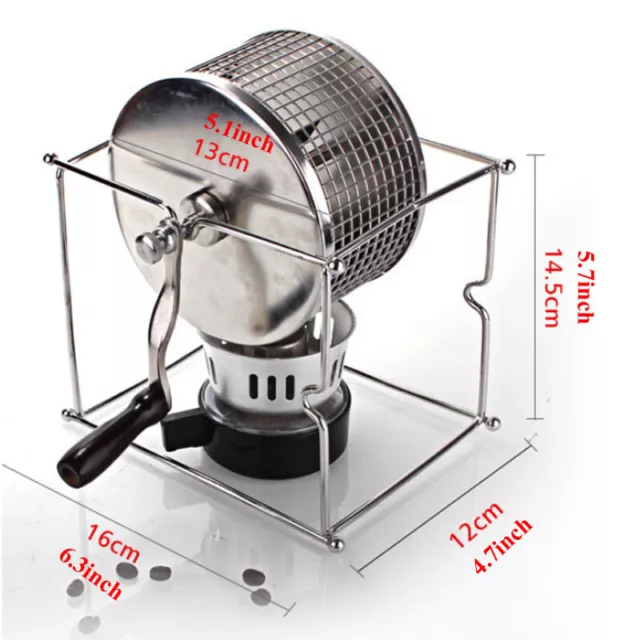 Home DIY Manual Hand Stainless Steel Coffee Bean Roaster Baking Roasting Machine 2