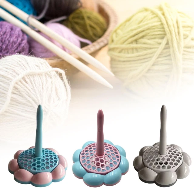 Porte-Pelote De Fil En Bois Rotatif - Support Bobine Laine Tricot Crochet Magnétique