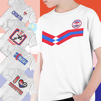 T-shirt calcio ragazzi o ragazze CROATI 2022 kit top coppa del mondo euro croata