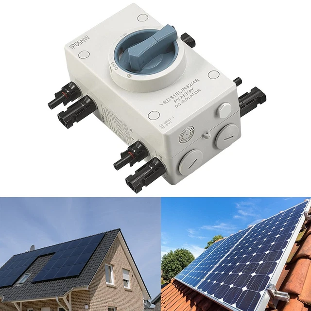 Interruptor de montaje en pared resistente a los rayos UV ABS interruptor solar fotovoltaico impermeable 1 pieza