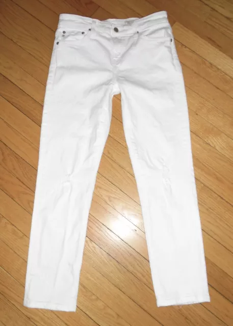 AG EX-BOYFRIEND Slouchy Slim Jeans Mid Rise Distress 1 Year Busted White 25 EUC! 3