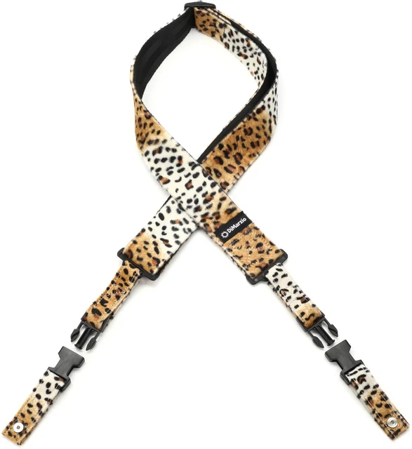 DiMarzio DD2230CH 2" Cliplock Strap, Faux Fur, Cheetah