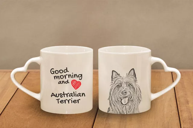 Australian Terrier - ceramic cup, mug "Good morning and love, heart", CA