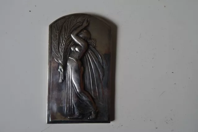 MEDAILLE PLAQUE EN ARGENT ART DECO signé JOSEPH WITTERWULGHE 1883-1967