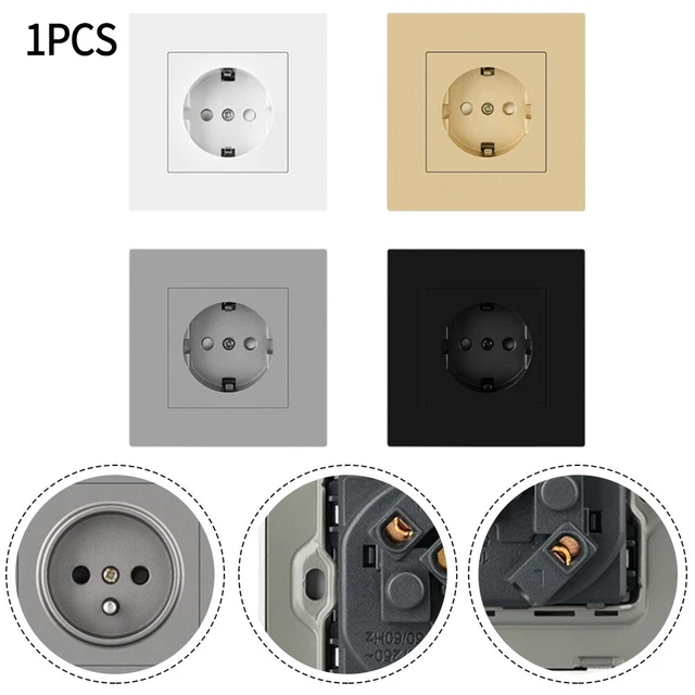 European EU Socket Standard 110-250V 16A Power Outlet Single Plug Wall Socket 1x