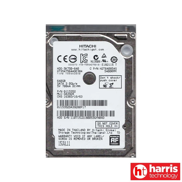 HITACHI 2.5& 640GB SATA 3.0Gbps 8MB Cache Hard Drive (HTS547564A9E384 ...