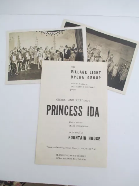 Village Light Opera Group Program & Photos, Gilbert & Sullivan's PRINCESS IDA