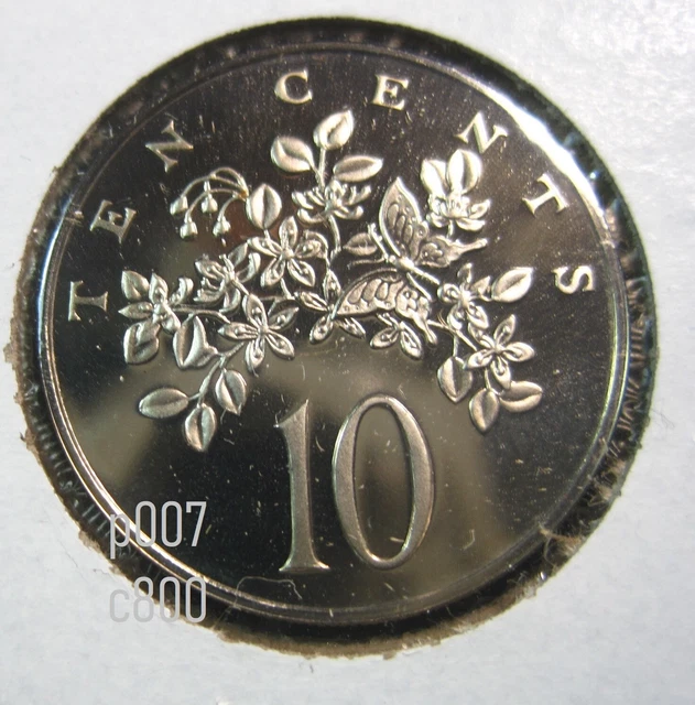 Jamaica 10 Cent 1969 - 1982 Gem Proof Lignum Vitae Plants World Money Coin m