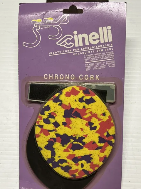 Cinelli Chrono Cork Arm Pads Yellow/Purple/Pink Vintage NOS NIB time trial elbow