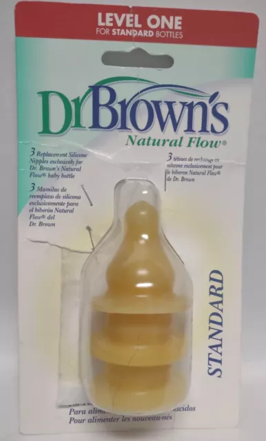 Dr. Brown's Level One Natural Flow Nipples~Standard~New Open Pack From 2006~3 Ct