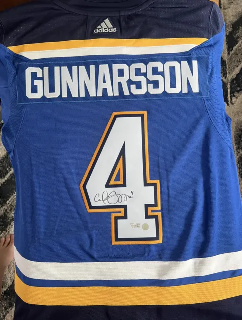 Carl Gunnarsson Autographed  St.Louis Blues Pro Jersey W/ Stanley Cup Patch