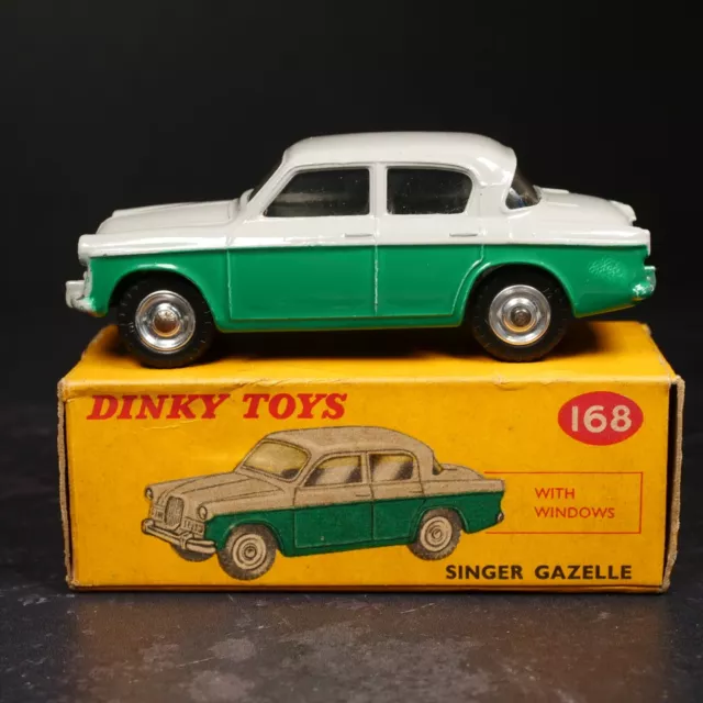 Dinky Toys 168 Singer Gazelle Dark Green Lower, Grey Upper Body With Spun Hubs