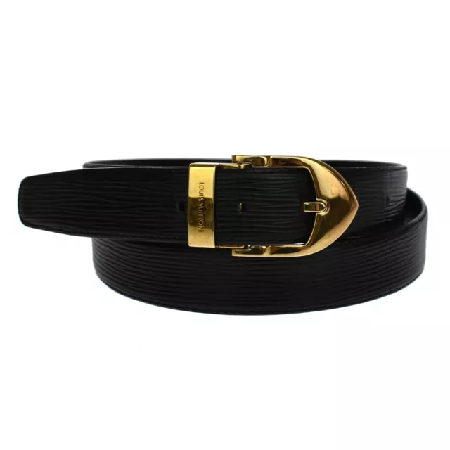 Louis Vuitton Legend M9892 Black Epi Leather Mens Dress Belt 35mm