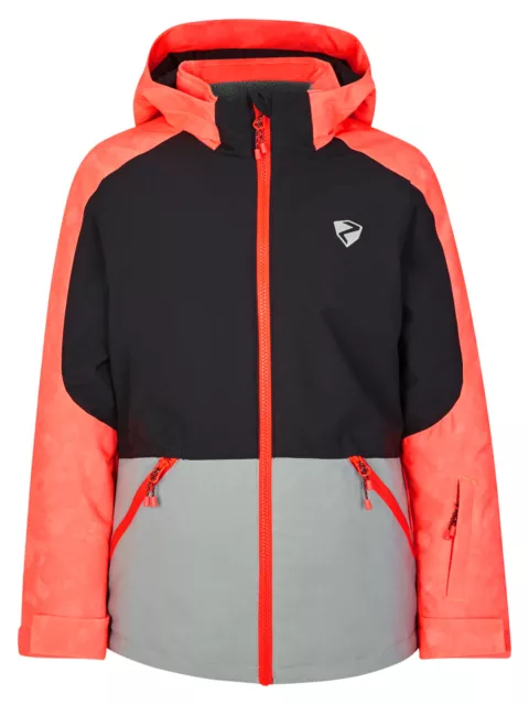 Ziener Enfants Veste de Ski Amely Aqua Shield Noir Orange Gris 346 Neuf