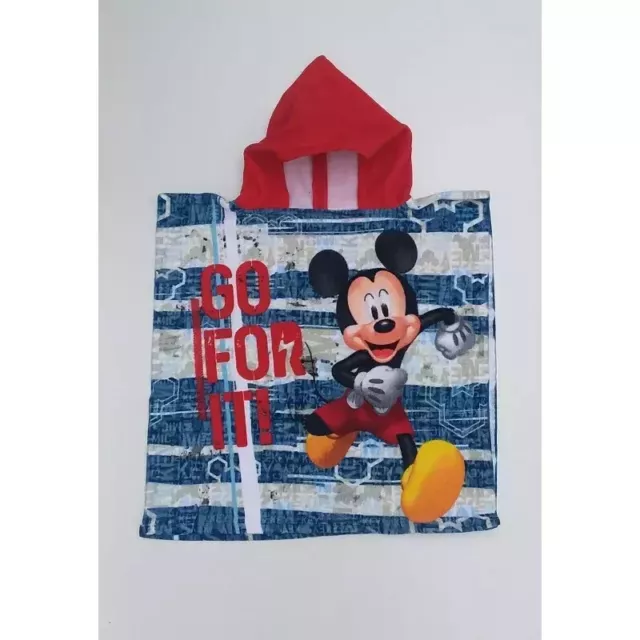 Serviette Poncho De Bain Microfibres a Capuche Mickey