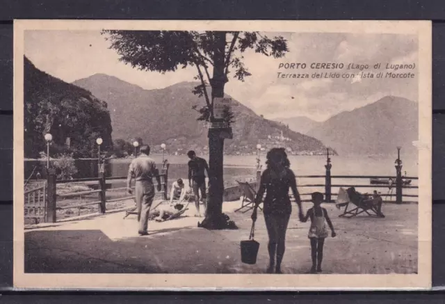 Porto Ceresio Lago Di Lugano Terrazzo Del Lido Con Vista Di  Morcote Cartolina V