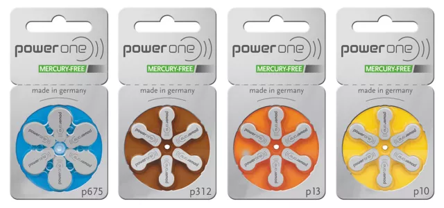 PowerOne Hörgerätebatterien ZL 10, ZL 13, ZL 312, ZL 675