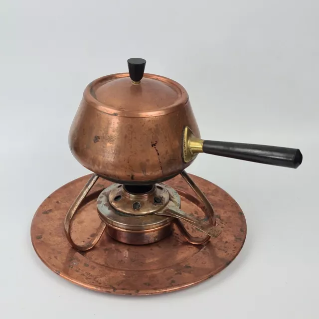Antigua Samovar Spring Made IN Switzerland Latón Cobre Fondue Olla Vintage