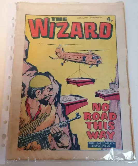 COMIC - Bronze Age UK Picture Story Paper For Boys The Wizard July 13th 1974