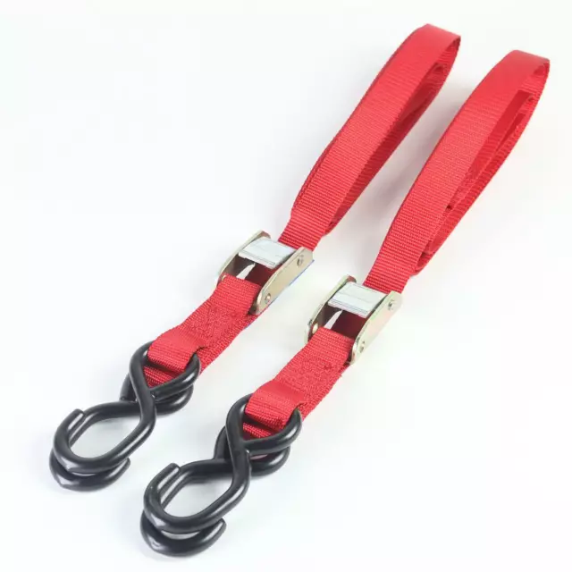 2 X Moto Cravate Bas Auto Vélo Serrure Remorque Bretelles 25mm X 1.8m Long
