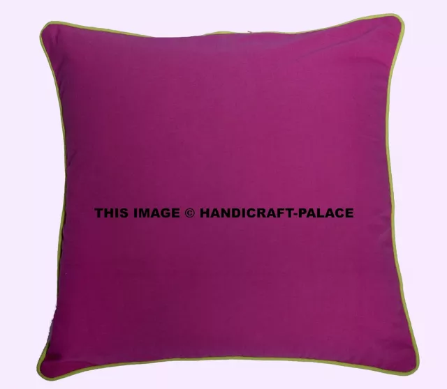 Indio Violeta Liso Macizo Funda de Cojín Algodón Sofá Almohada 16" Arte