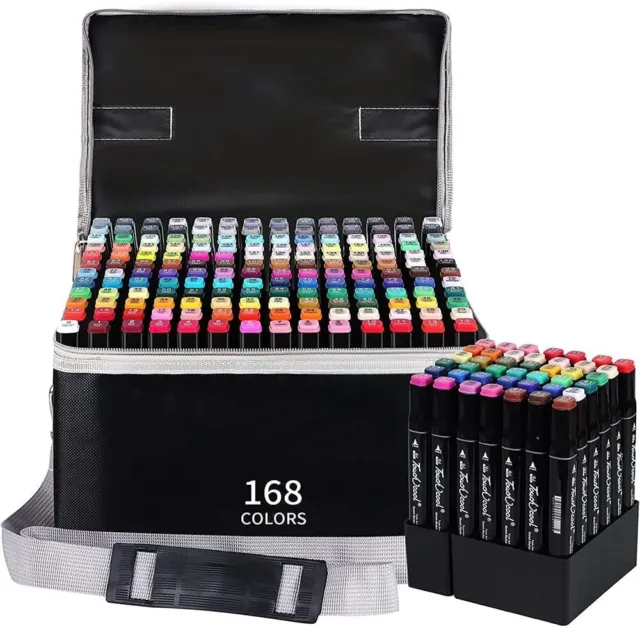 168 Colors Alcohol Markers Twin Sketch Markers Pens Dual Tip Art Markers