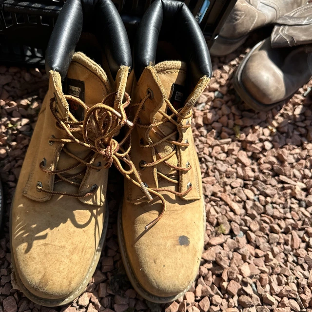 TIMBERLAND PRO SAFETY Steel Toe Boots Uk 9. Tan Light Brown Beige £29.